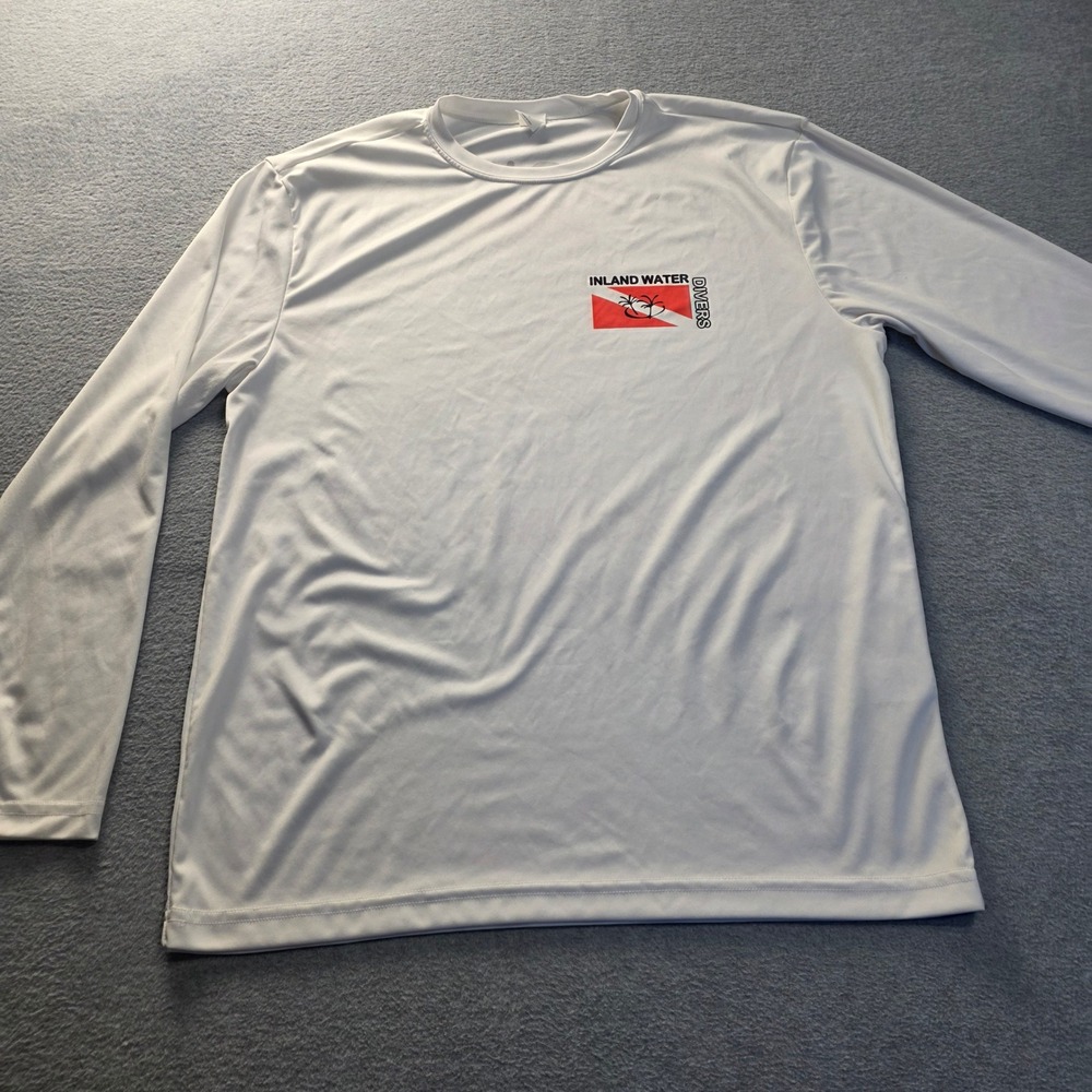 Inland Water Divers Cozumel 2020 Long Sleeve Shirt White Mens LG Sport-Tek